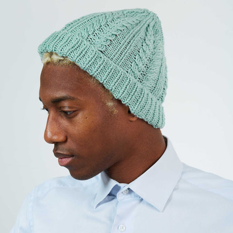 Shop the Watson Cable Beanie PDF knitting pattern and yarn bundle