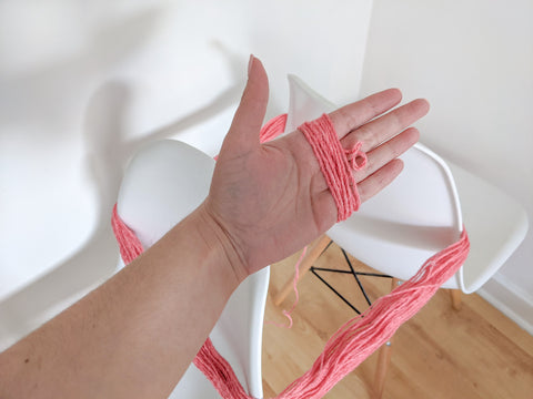 How to wind a hank of yarn by hand