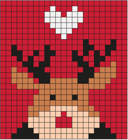 Reindeer swiss darning duplicate stitch chart