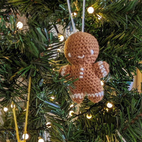 Gingerbread man christmas tree crochet decoration