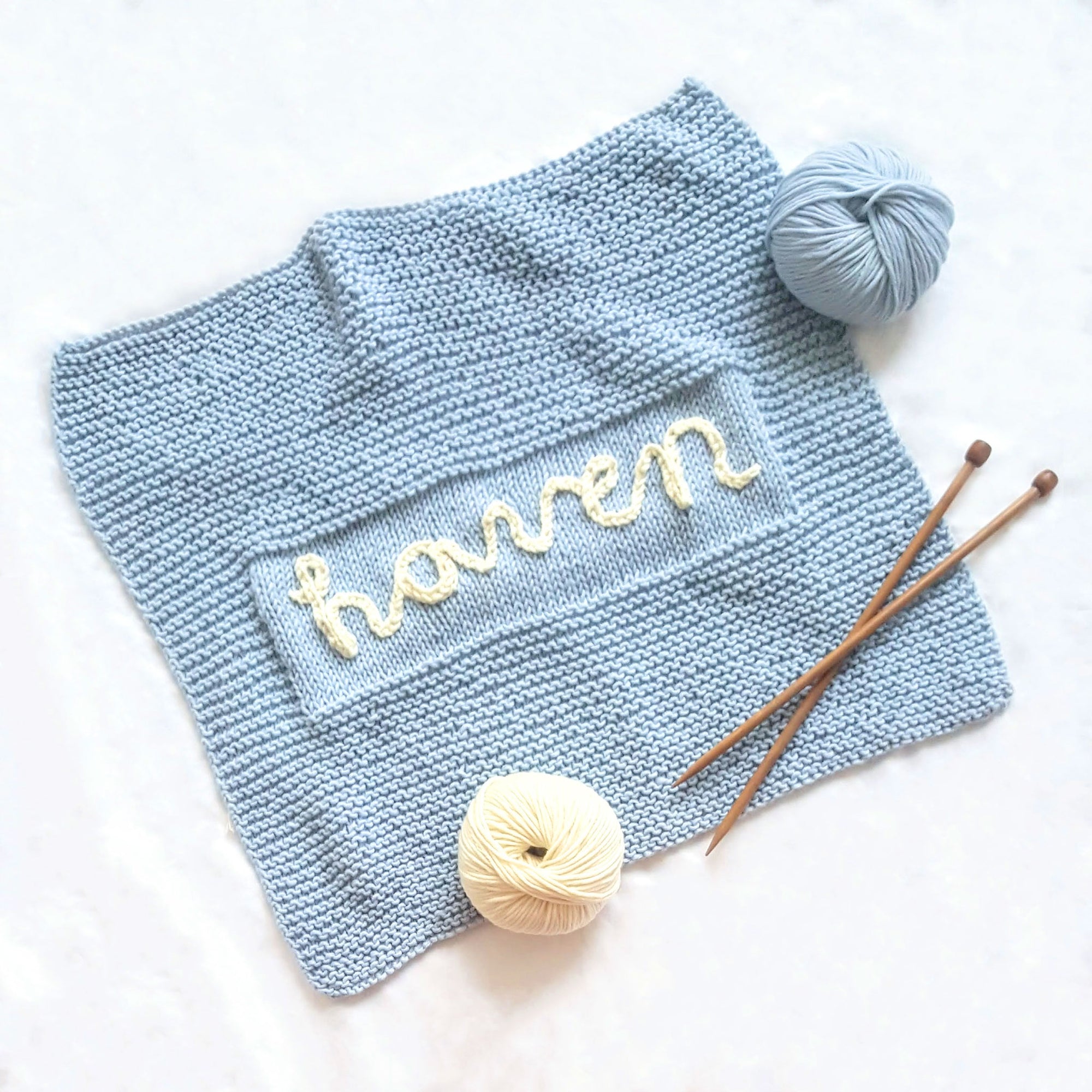 knitted personalised baby blankets