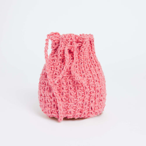 For Yarn's Sake Pretty Pink String Tote with Pink Handles - For