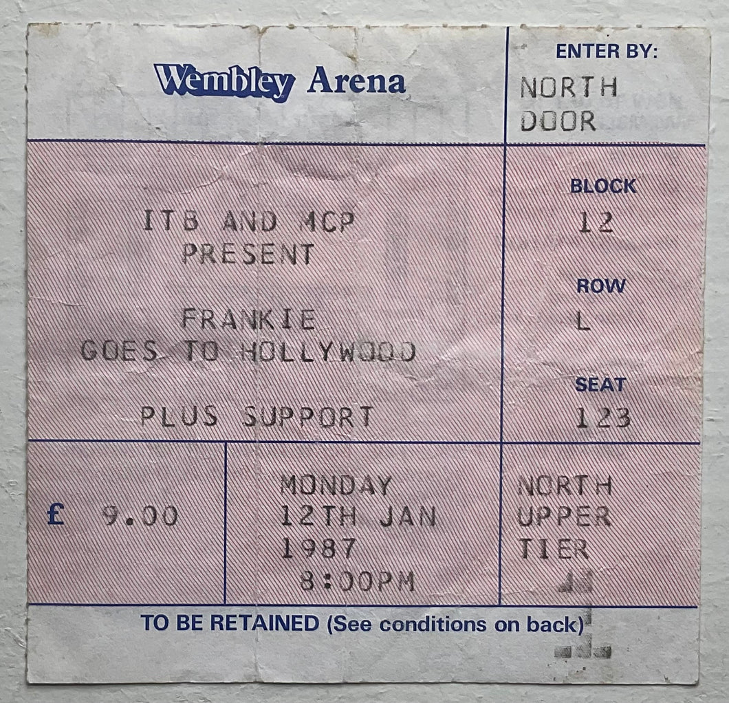 Frankie Goes To Hollywood Original Used Concert Ticket Wembley Arena London 12th Jan 1987