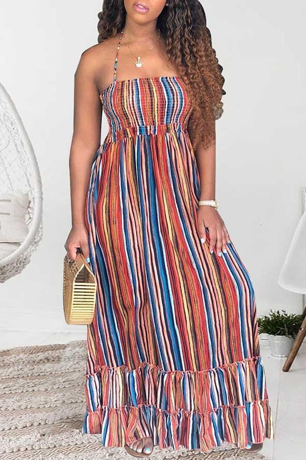 rainbow stripe sundress