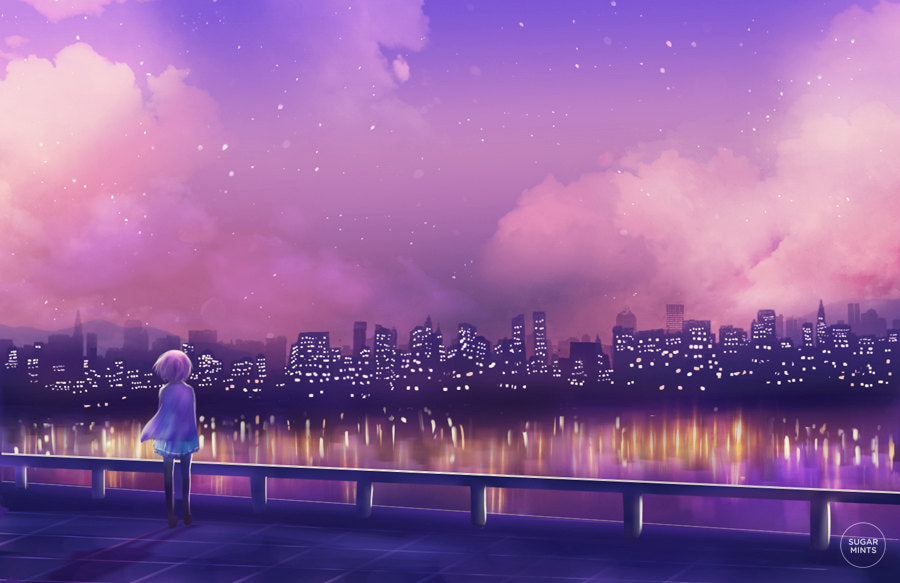 Girl staring at a skyline