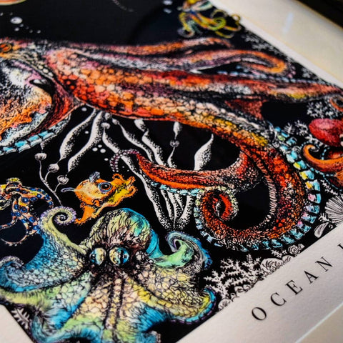 Ocean Ink Giclee Prints by Rachel Brooks Art 