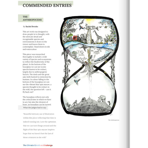 The Anthropocene, Hourglass Artwork published in the Climate Creatives Challenge by Rachel Brooks Art