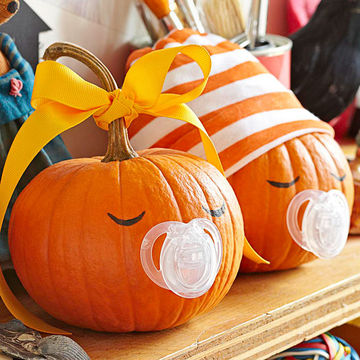 Pacifier Baby Pumpkin Decoration | FamilyFun Magazine via Parent