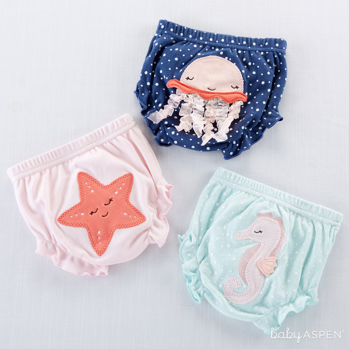Assortment of Under The Sea 3-Piece Diaper Covers - Girl | Brilliant Beach Baby Gifts + A Giveaway | Baby Aspen