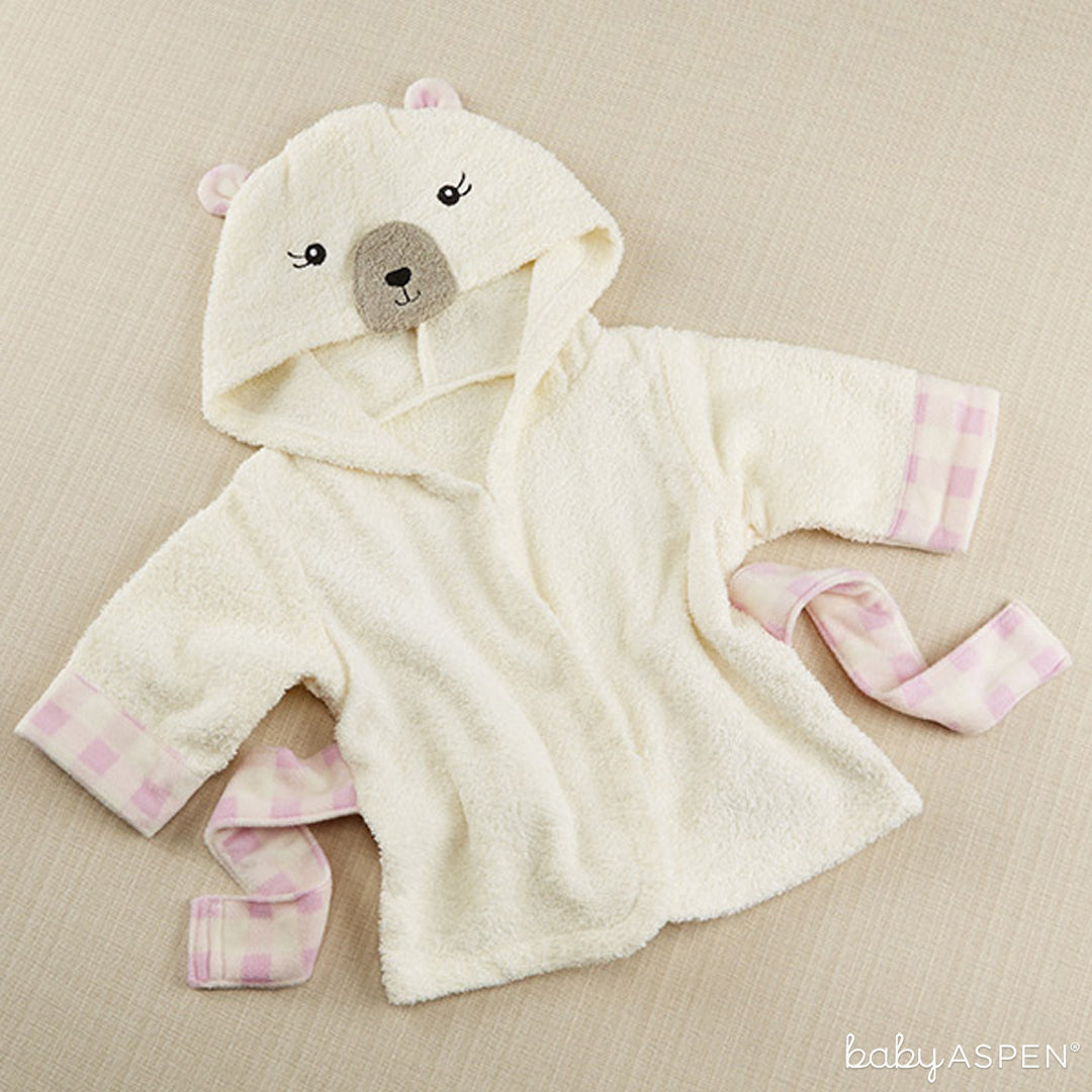 Pink Plaid Bear Robe | Baby Aspen | Happy Camper Collection