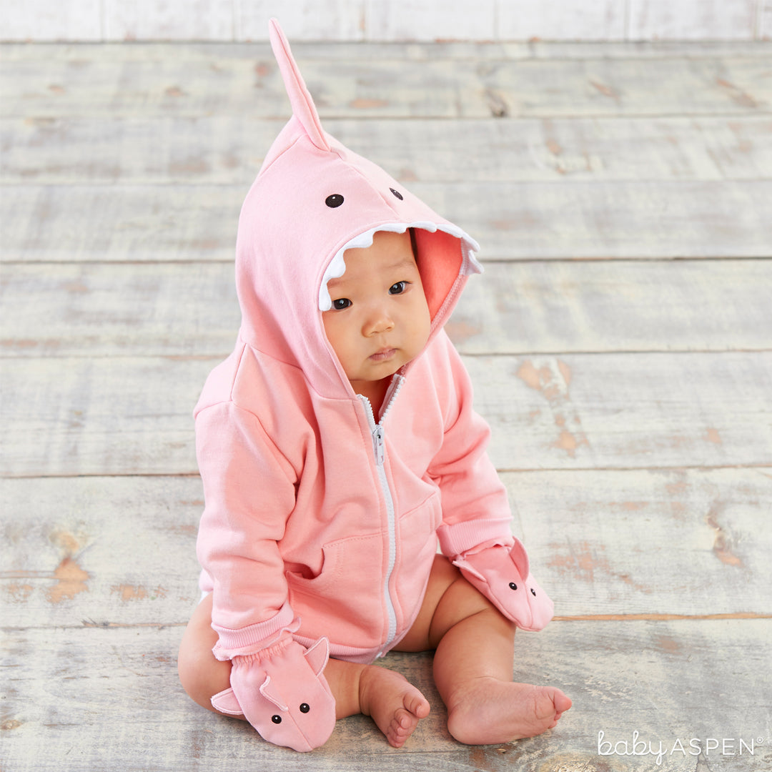 Pink Shark Baby Hoodie |Happy Hoodie Set™ | Baby Aspen