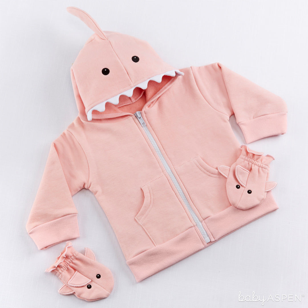 Pink Shark Baby Hoodie | Happy Hoodie Set™ | Baby Aspen