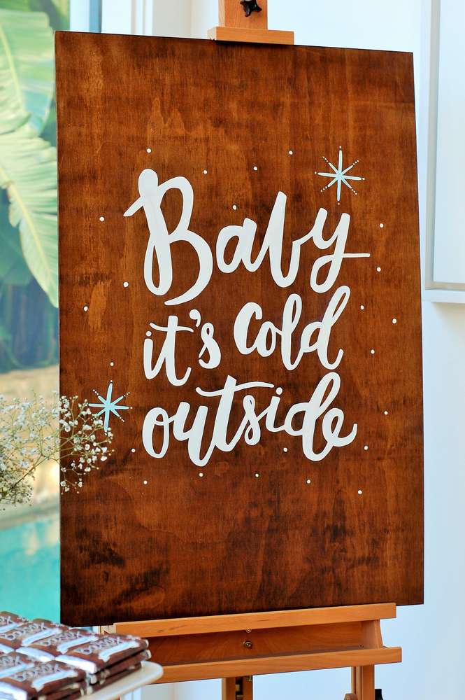 Baby It's Cold Outside Sign | A Happy Holidays Baby Shower | Baby Aspen