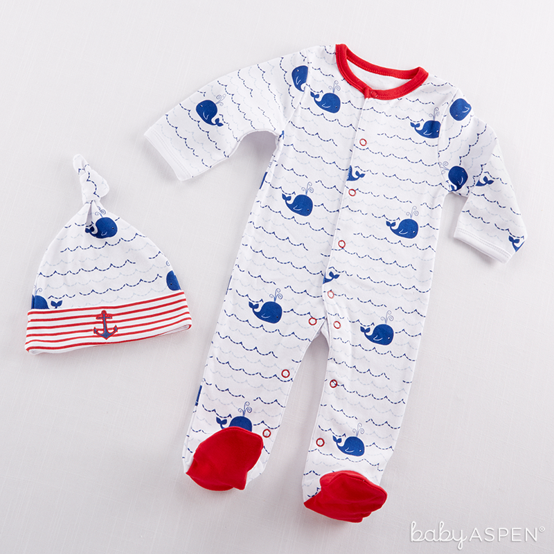 Whale and Anchor Nautical PJs | Baby Aspen