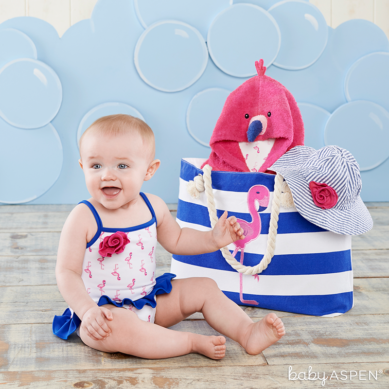 Baby Flamingo Bathing Suit | Nautical Flamingo Tote Set | Baby Aspen