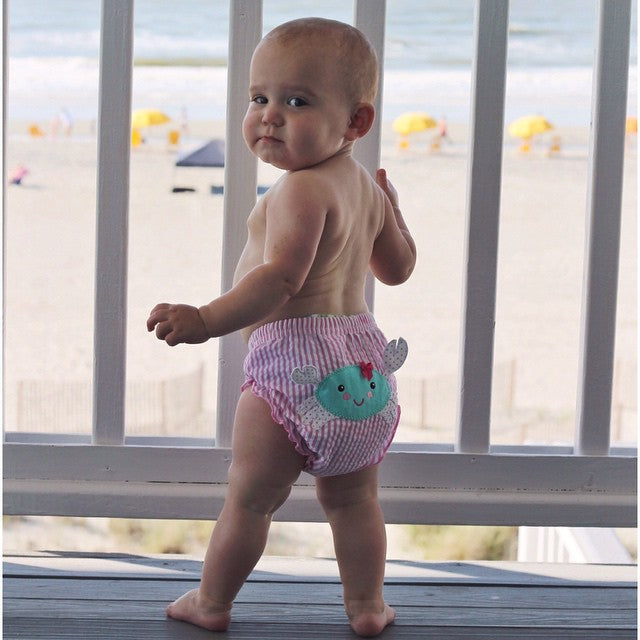 Baby in @BabyAspen Beach Bum Diaper Cover | @carolina_charm on Instagram