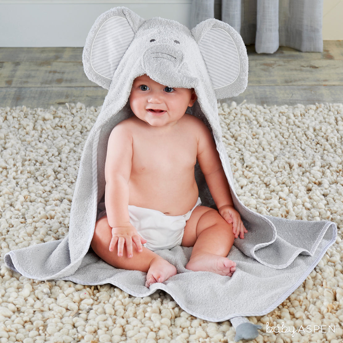 Elephant Hooded Towel | Sweet Elephant Themed Gifts For Your Little Peanut | Baby Aspen