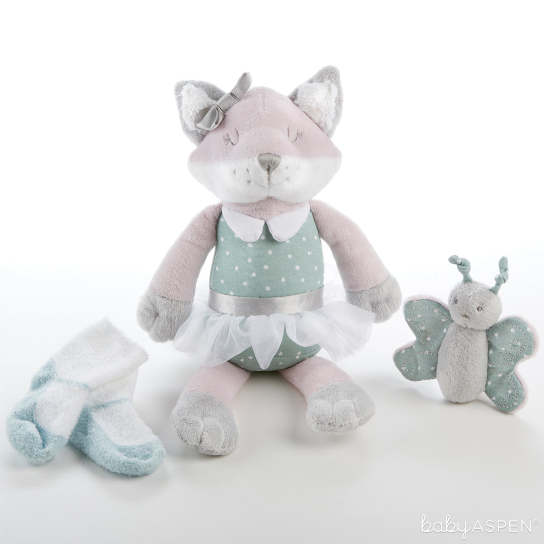 Fiona the Fox Plush Plus with Socks and Rattle for Baby | The Perfect Gifts For Your Little Forest Friend | Baby Aspen