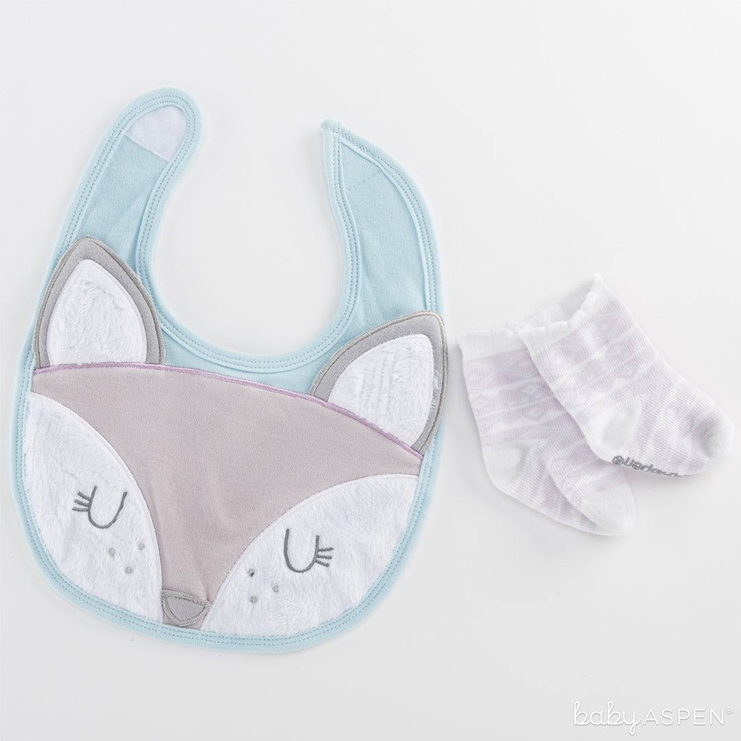 Fancy Fox Bib and Socks Set | The Perfect Gifts For Your Little Forest Friend | Baby Aspen
