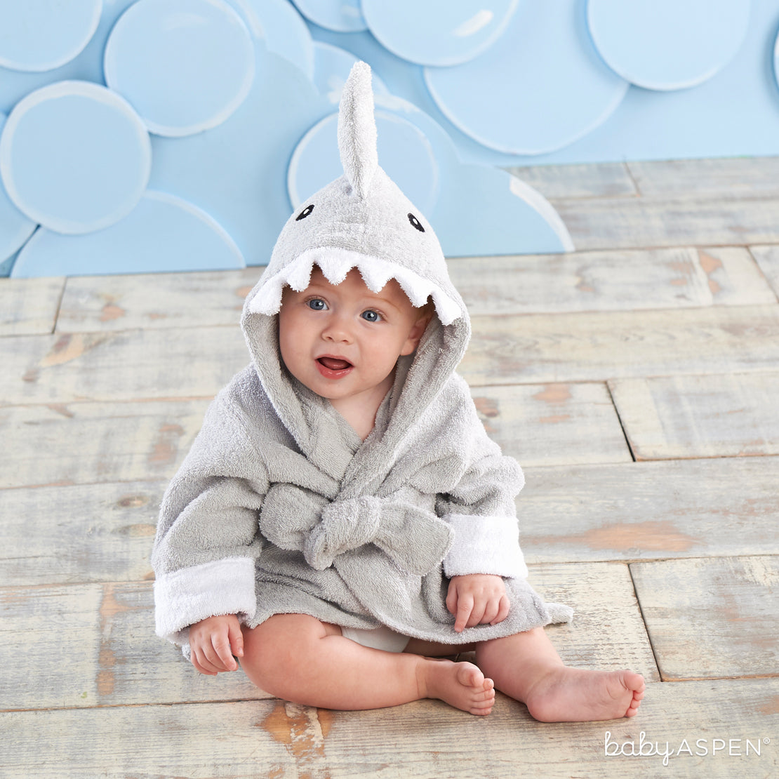 Gray Shark Robe | Celebrate Summer With Beach Friendly Baby Gifts | Baby Aspen