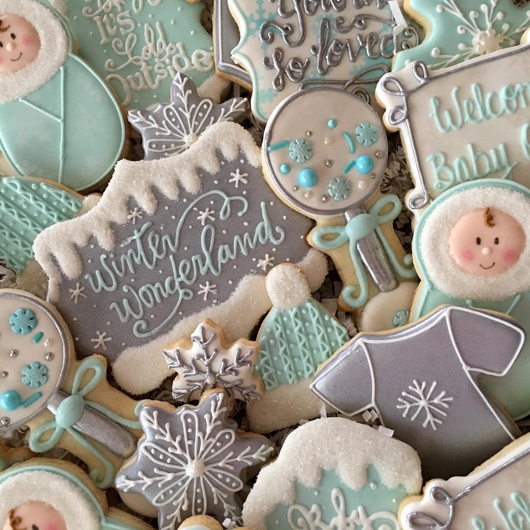 Holiday Baby Shower Cookies | A Happy Holidays Baby Shower | Baby Aspen