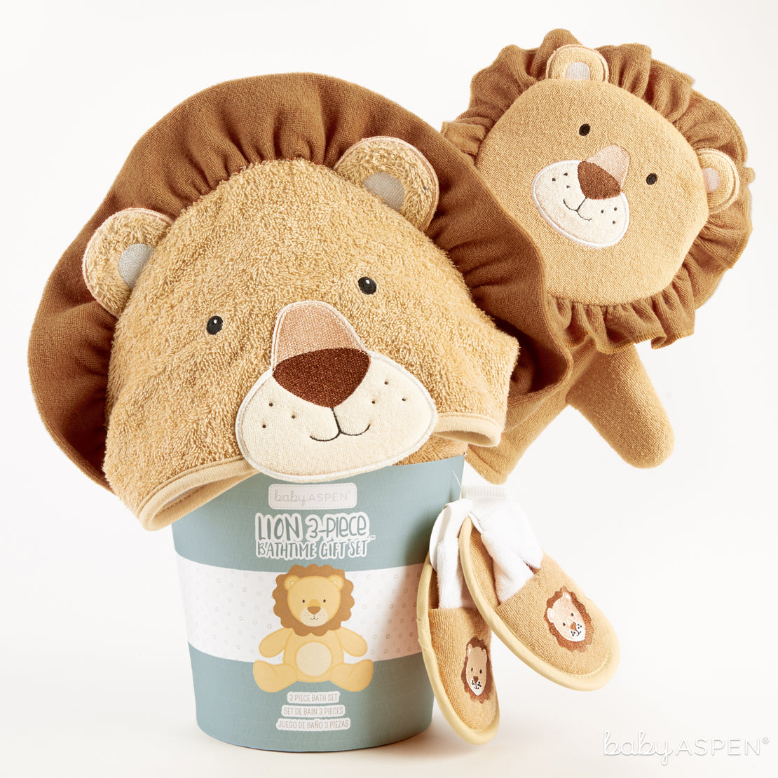 Lion Bath Set In Package | Unique Gift Sets Perfect For Any Baby Shower | Baby Aspen