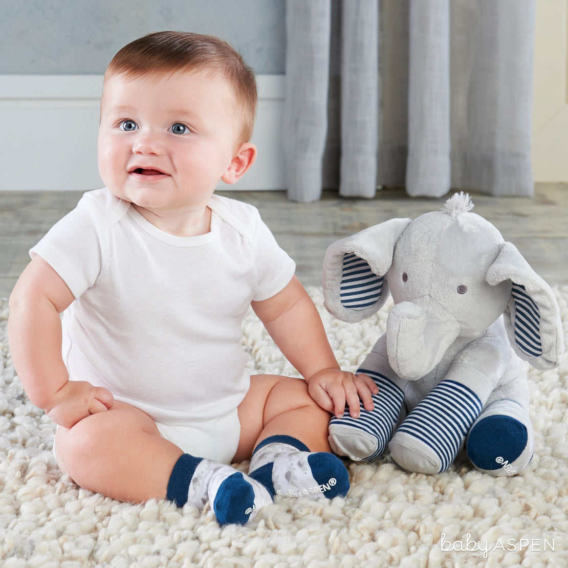 Louie The Elephant | Sweet Elephant Themed Gifts For Your Little Peanut | Baby Aspen