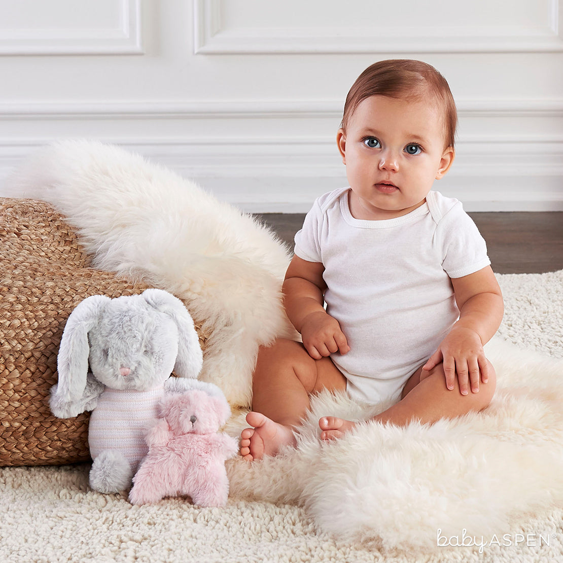 Luxury Bunny Plush Plus Rattle | 7 Excellent Easter Gifts for Your Little Chick | Baby Aspen
