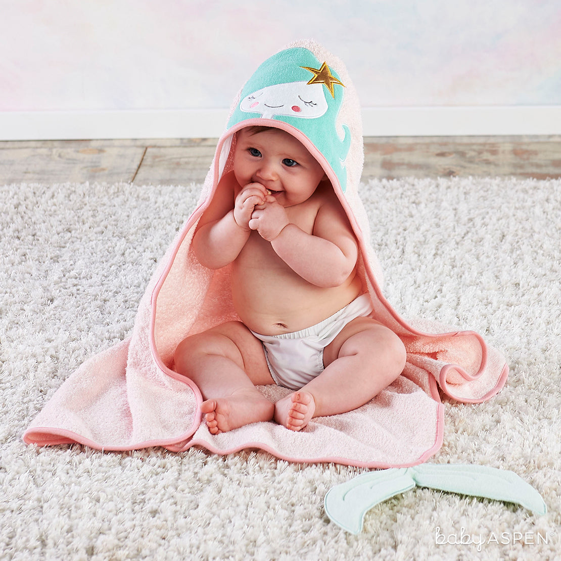 Mermaid Hooded Towel | The Cutest Baby Hooded Towels | Baby Aspen