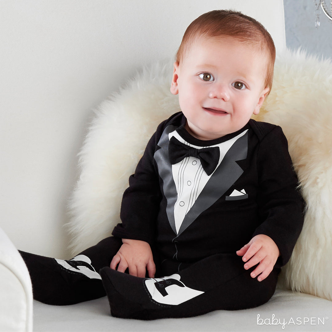 My First Tuxedo Outfit with Baby | Outfits for All of Baby's Firsts | Baby Aspen