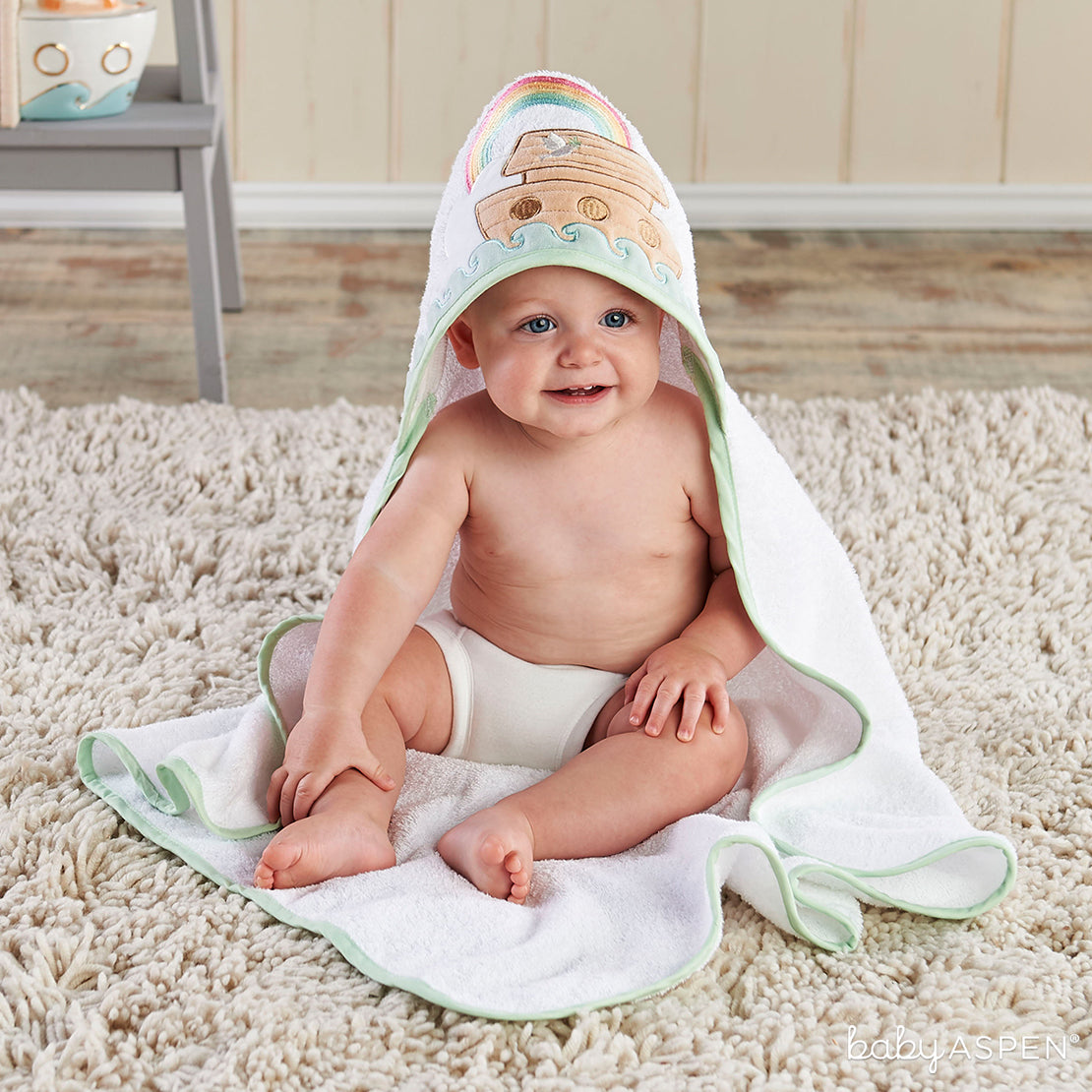 Noah's Ark Hooded Towel | The Cutest Baby Hooded Towels | Baby Aspen