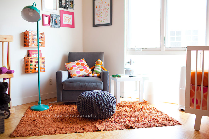 Neon Orange and Pink Nursery | Kristin Eldridge Photography