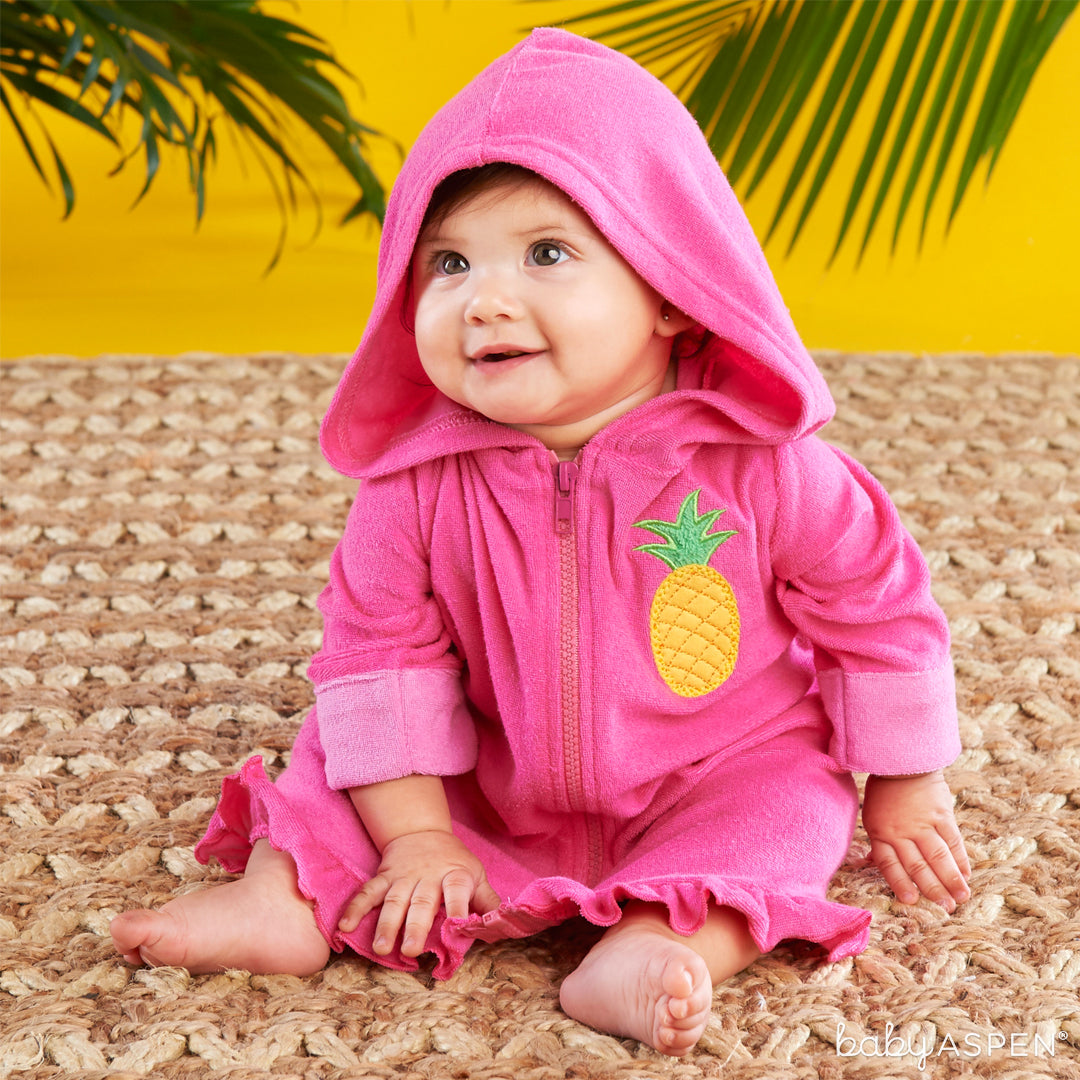 Tropical Pineapple Hooded Beach Zip Up | 4 Totally Tropical Gifts for Baby | Baby Aspen