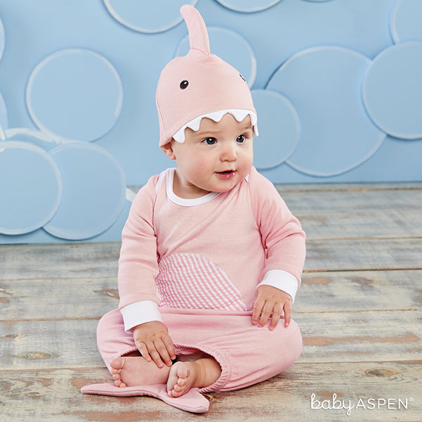 Pink Shark Baby Gown | Baby Aspen