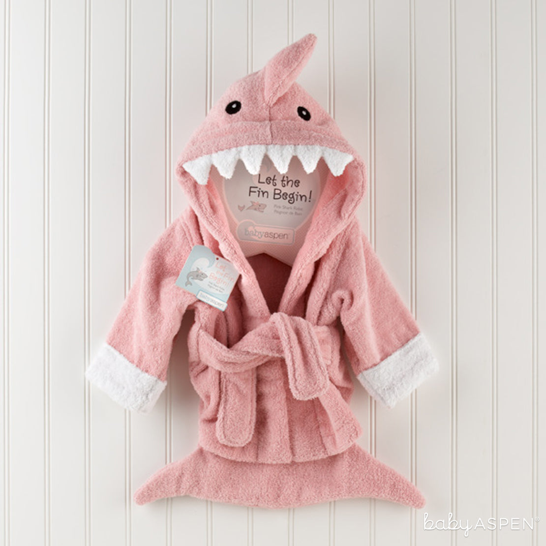 Pink Shark Robe | Celebrate Summer With Beach Friendly Baby Gifts | Baby Aspen