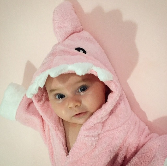 Baby Aspen Pink Shark Robe Fan Photo by @l.c.jpg via Instagram