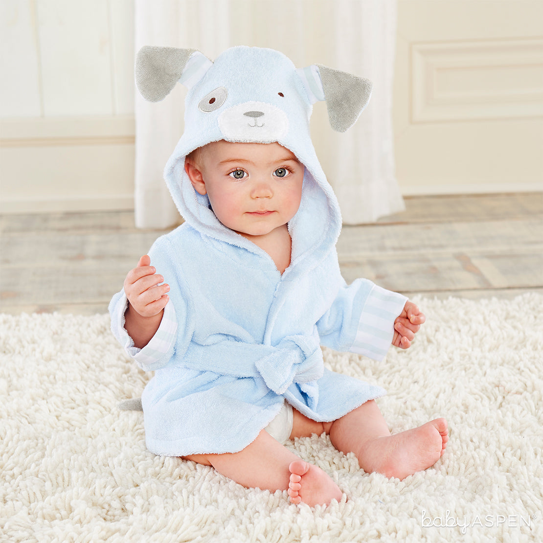 Puppy Hooded Bath Robe | 11 Warm Snuggly Bath Robes + Giveaway | Baby Aspen