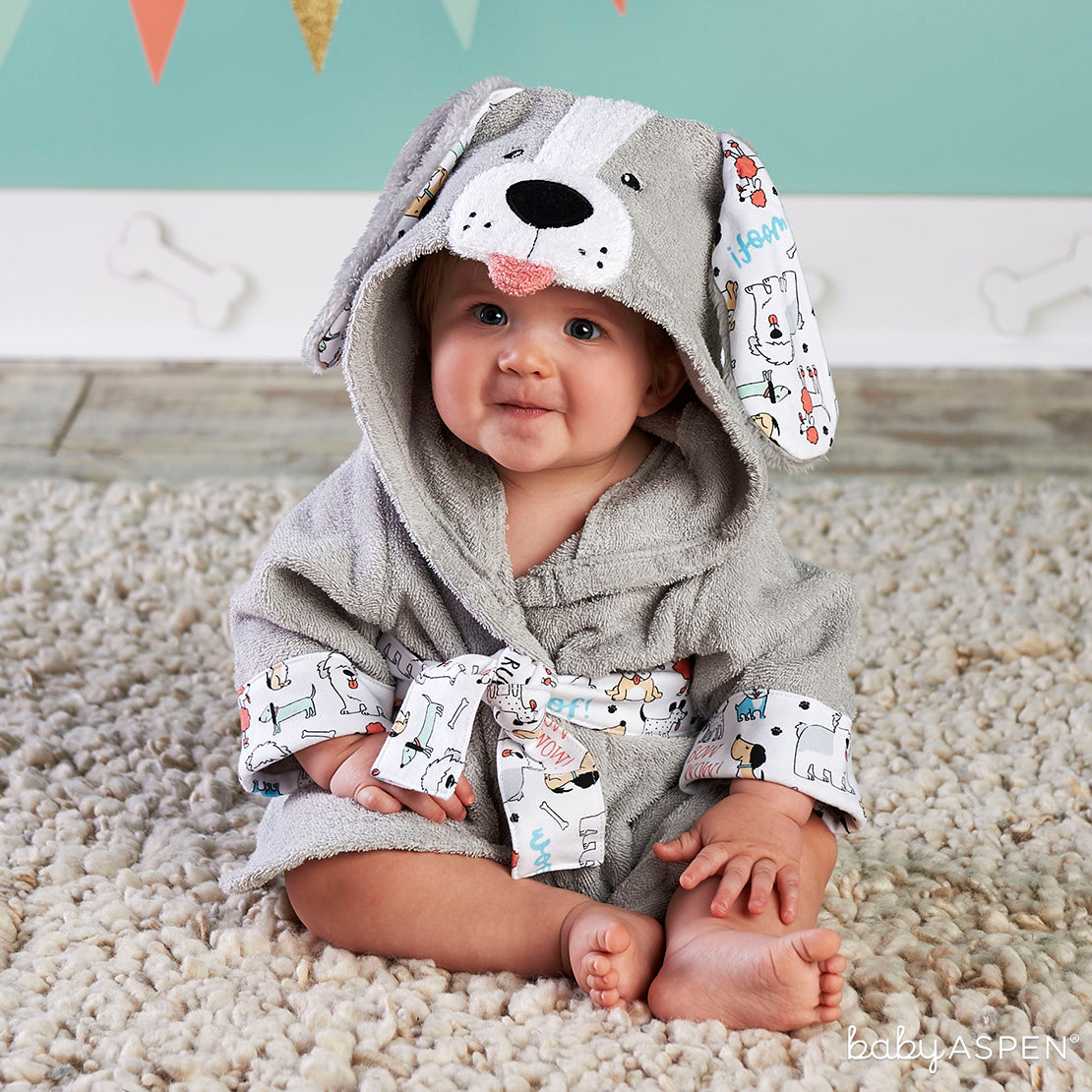 Puppy Hooded Robe | 6 Gifts for a Puppy Themed Baby Shower | Baby Aspen
