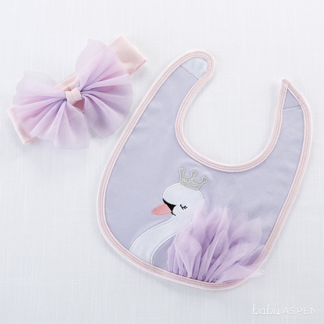 Swan Bib & Headband_Fairy Princess Collection_Baby Aspen