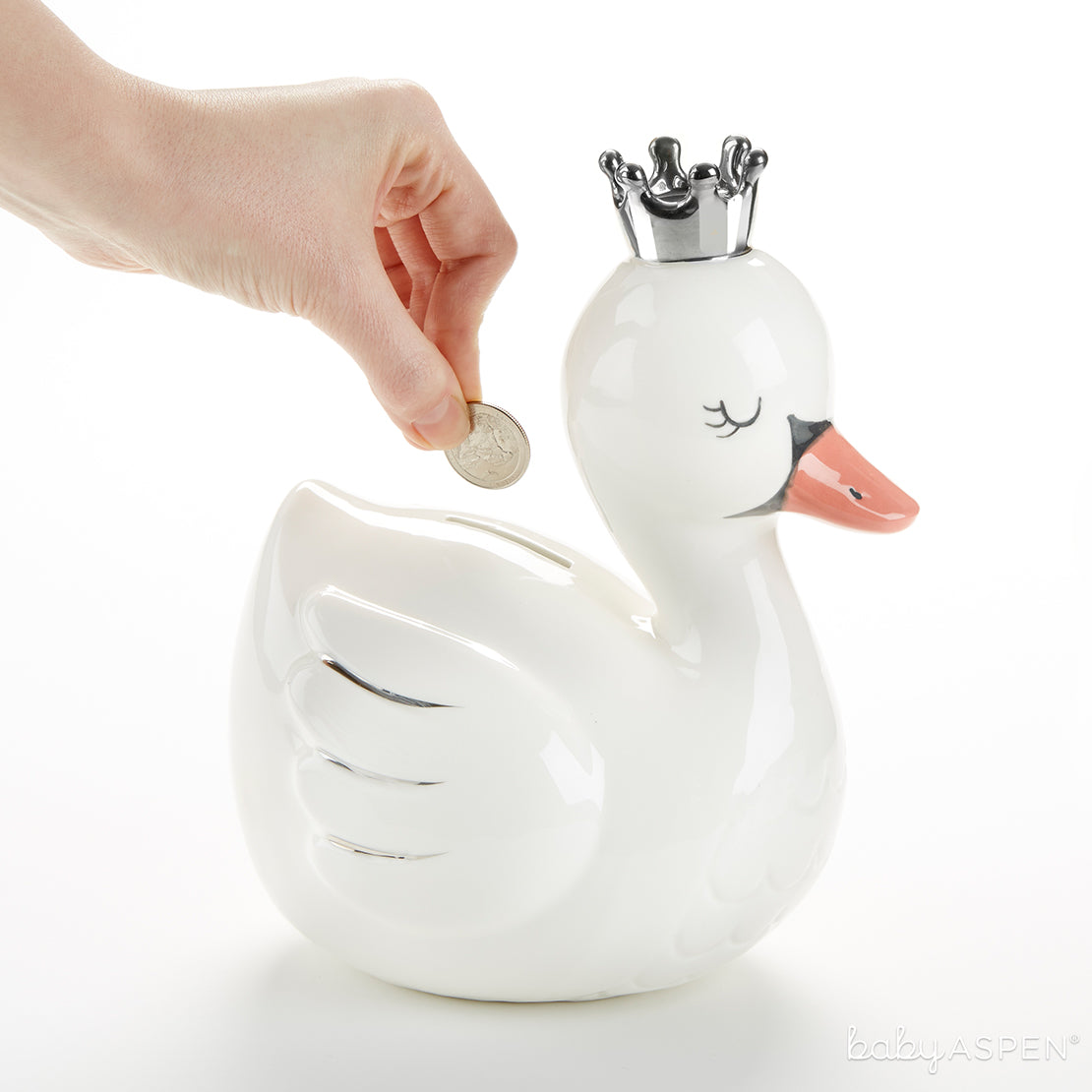 Swan Princess Porcelain Bank | Baby Banks You'll Want in Your Nursery | Baby Aspen