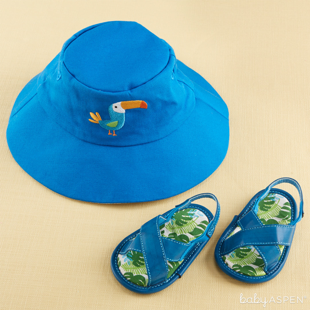 Tropical Beach Hat and Flip Flop Gift Set | 4 Totally Tropical Gifts for Baby | Baby Aspen