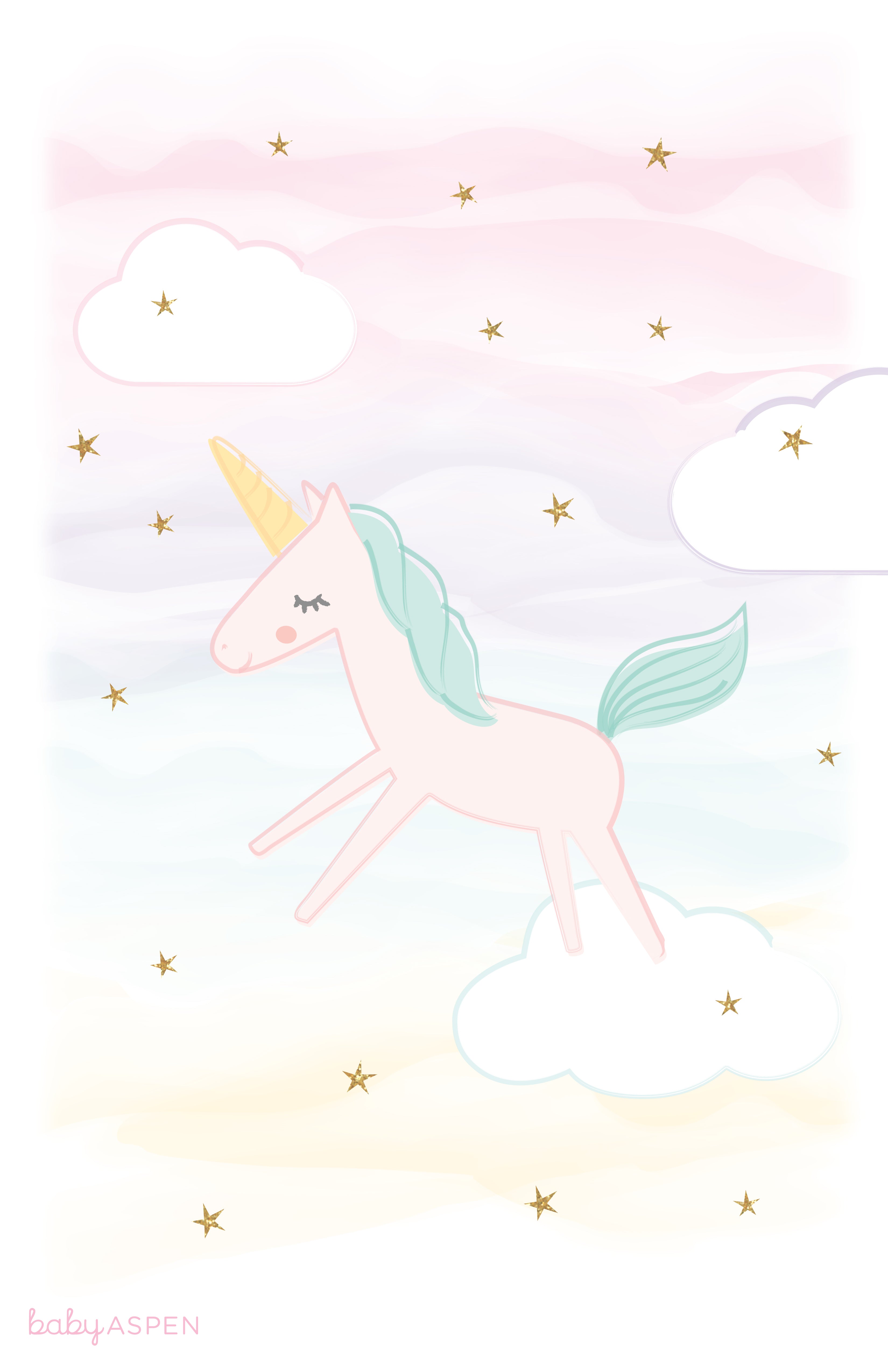 Unicorn Downloadable Nursery Art | 3 Nursery Wall Art Ideas + Printables | Baby Aspen