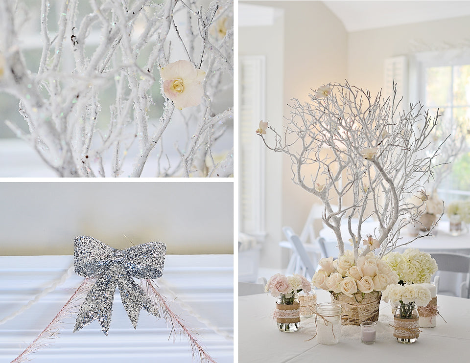 White Winter Wonderland Decor Accents | Winter 'One'derland Birthday Party | Baby Aspen