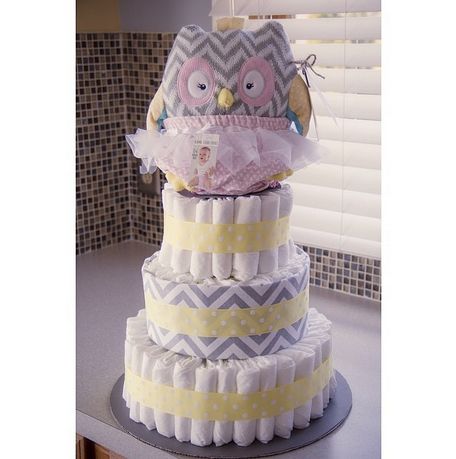 Baby Aspen Haddie Hoo Owl Diaper Cake via kmtoarc on Instagram