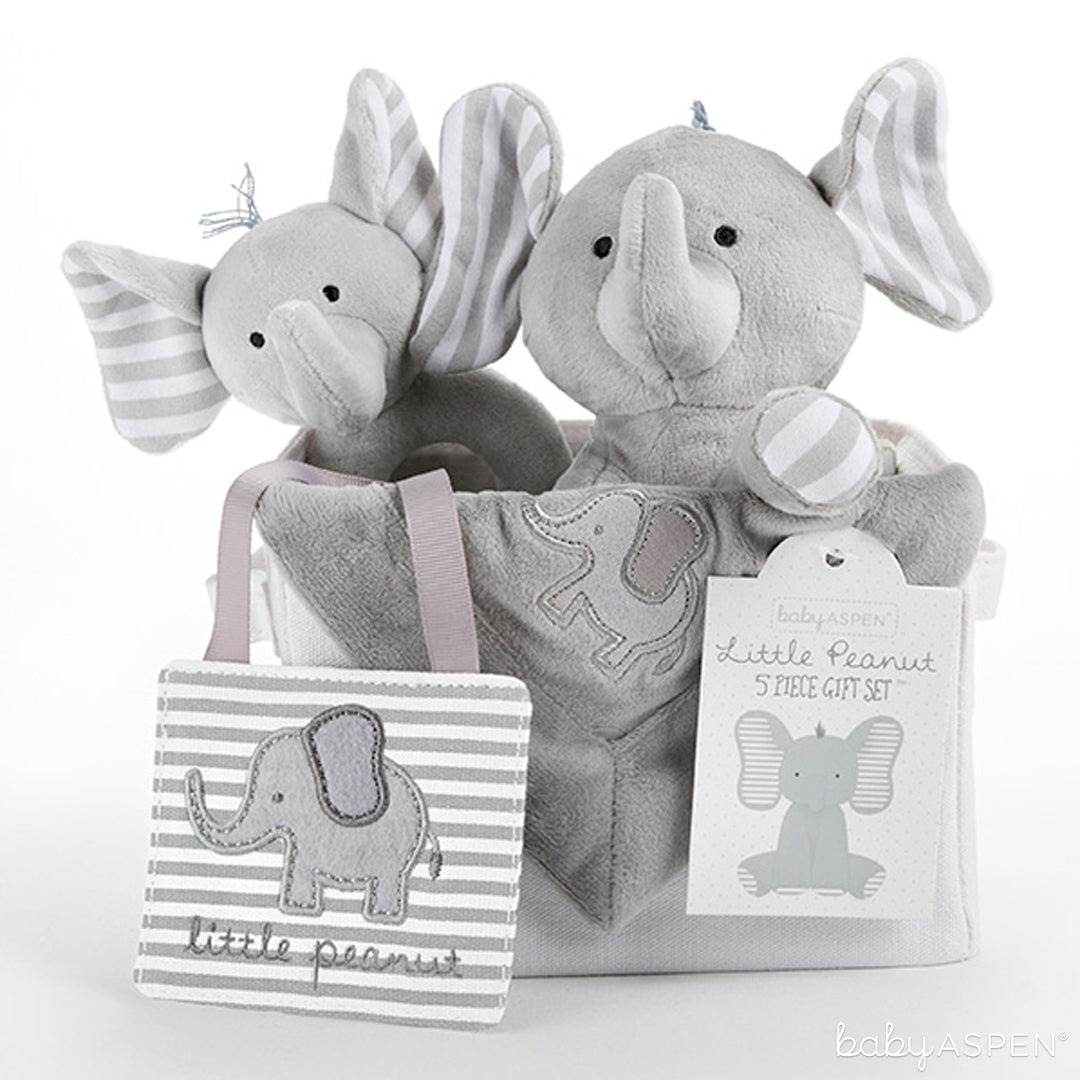 Little Peanut Elephant 5-Piece Gift Set | Hosting a Little Peanut Baby Shower | Baby Aspen