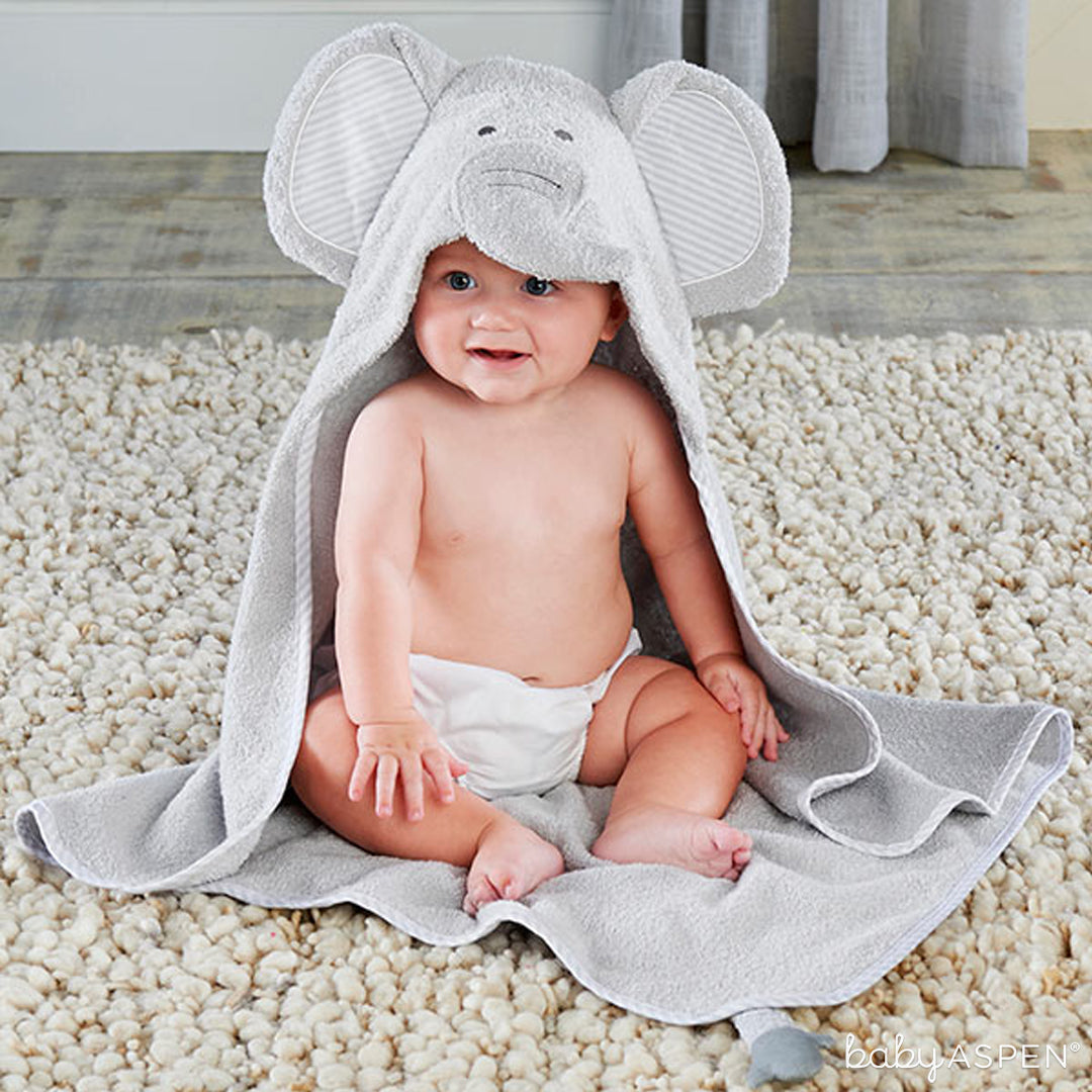 Little Peanut Elephant Hooded Spa Towel | Hosting a Little Peanut Baby Shower | Baby Aspen