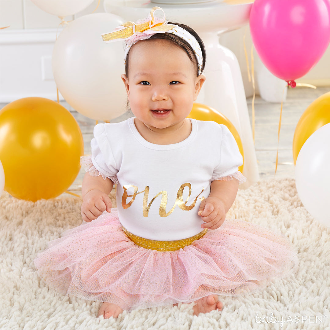 My First Birthday 3 Piece Tutu Outfit | Baby Gifts for Each New Milestone | Baby Aspen