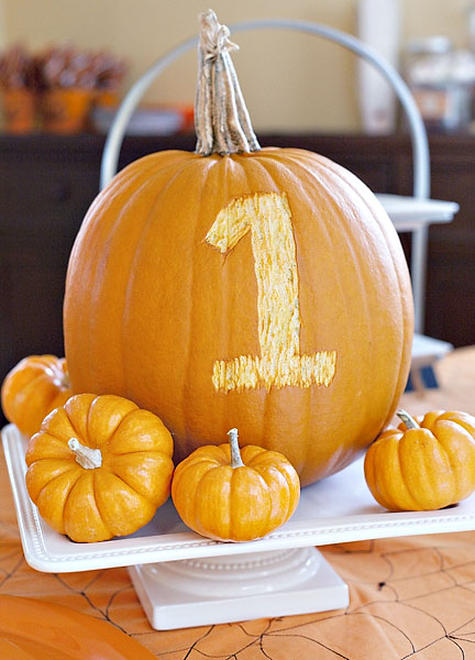 Carving Pumpkins | A Festive Fall First Birthday Party | Baby Aspen