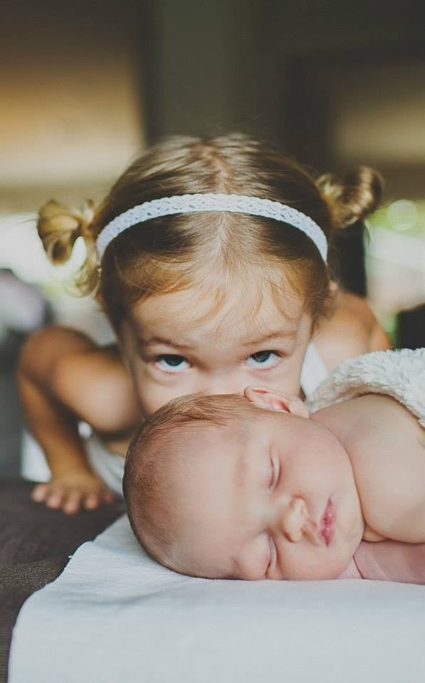 Sister Kissing Baby | Cute Baby & Sibling Photos | Baby Aspen