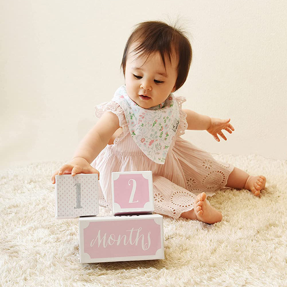 baby age blocks - multisize milestone set (3 color options)